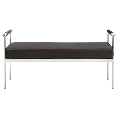 Safavieh Pim Long Rectangle Arms Bench, Shale & Chrome BCH6206A